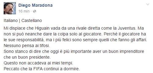 maradona facebook higuain