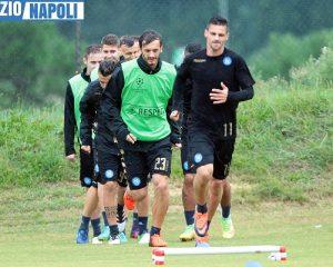 maggio gabbiadini ride jorginho allenamento napoli castel volturno