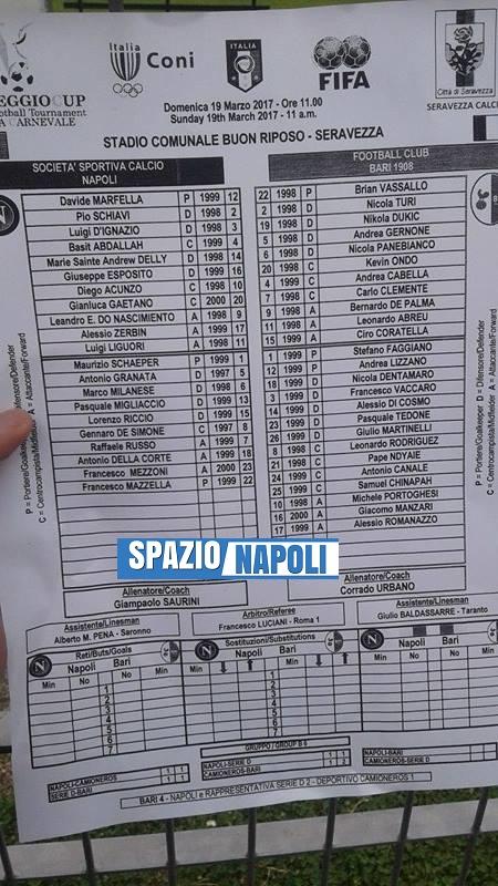 LIVE NAPOLI BARI VIAREGGIO