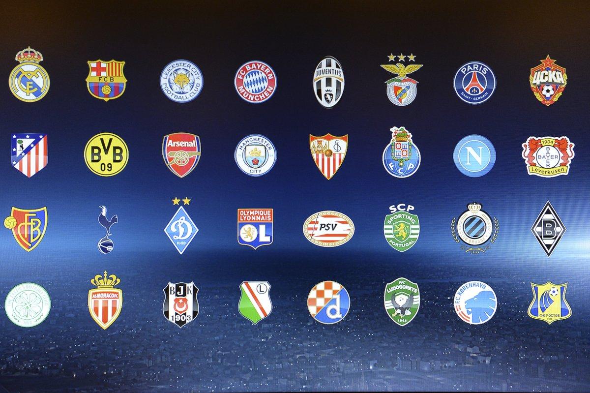 squadre gironi champions league 2016 - 2017