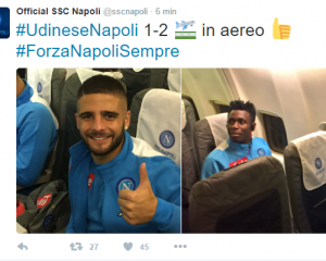 Insigne Napoli ritorno Udine