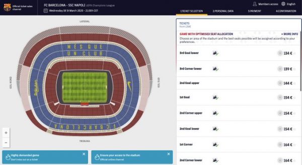 Biglietti Barcellona Napoli