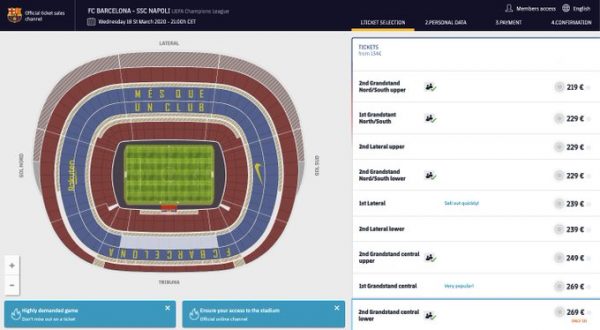 Biglietti barcellona Napoli