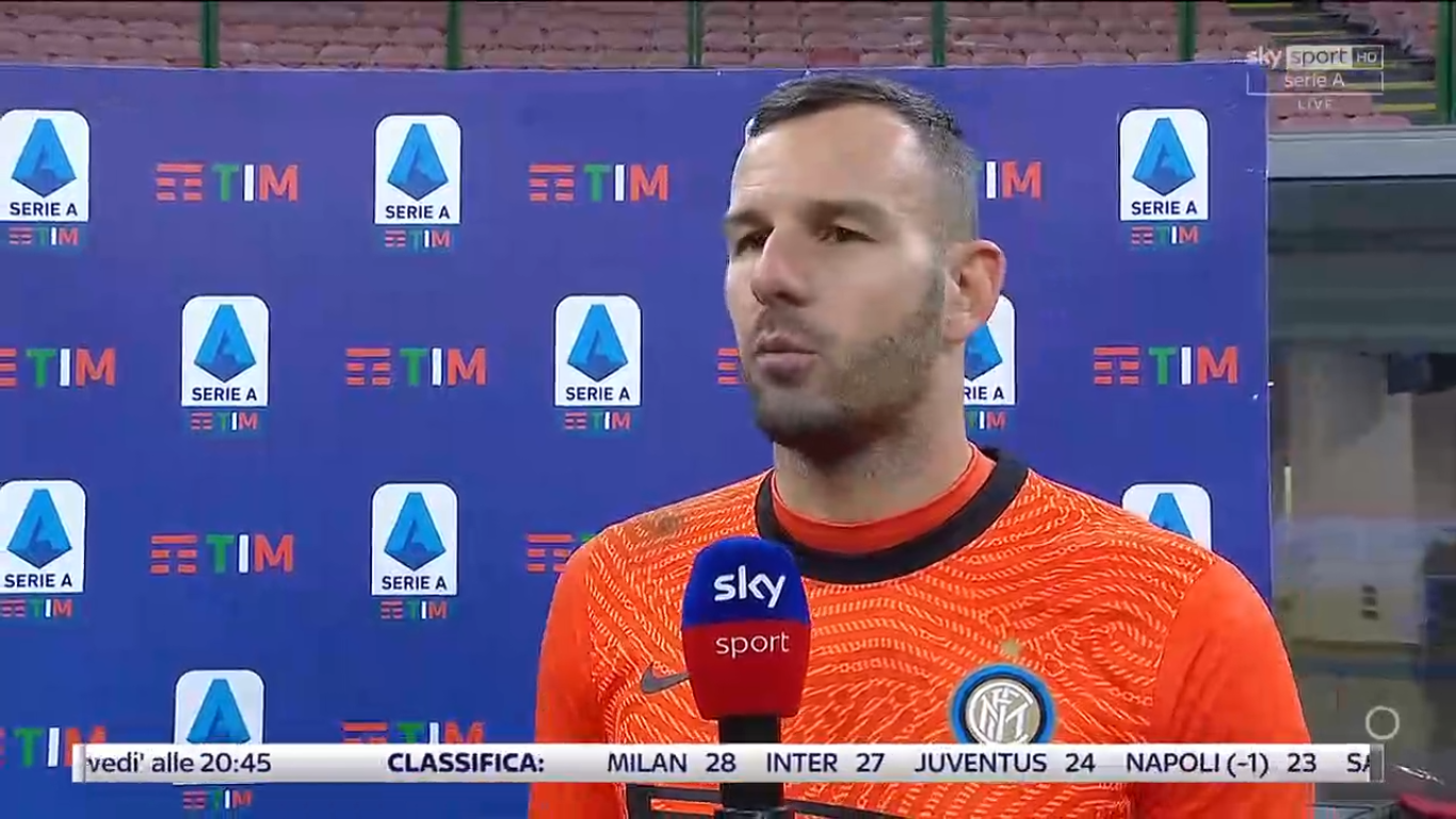 Handanovic: “Partita equilibrata decisa da un episodio. Scudetto? Bisogna dimostrarlo sul campo”