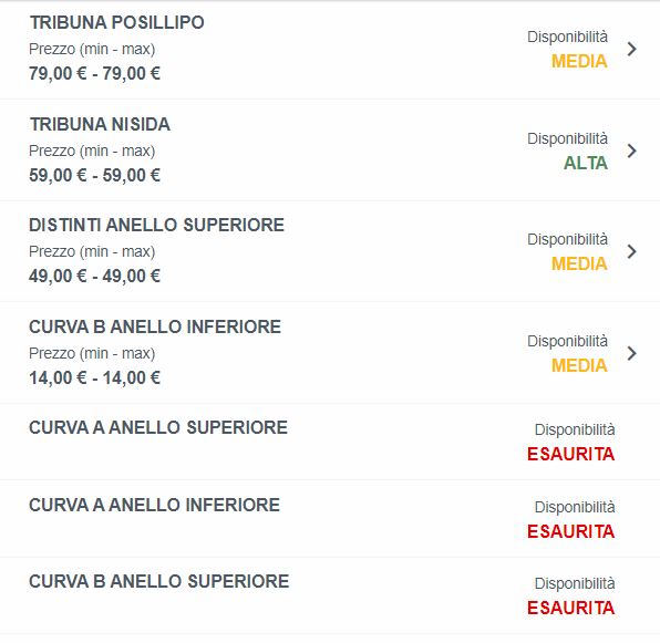 Biglietti Napoli Lazio