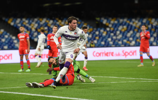 Vlahovic gol Napoli Fiorentina Coppa Italia