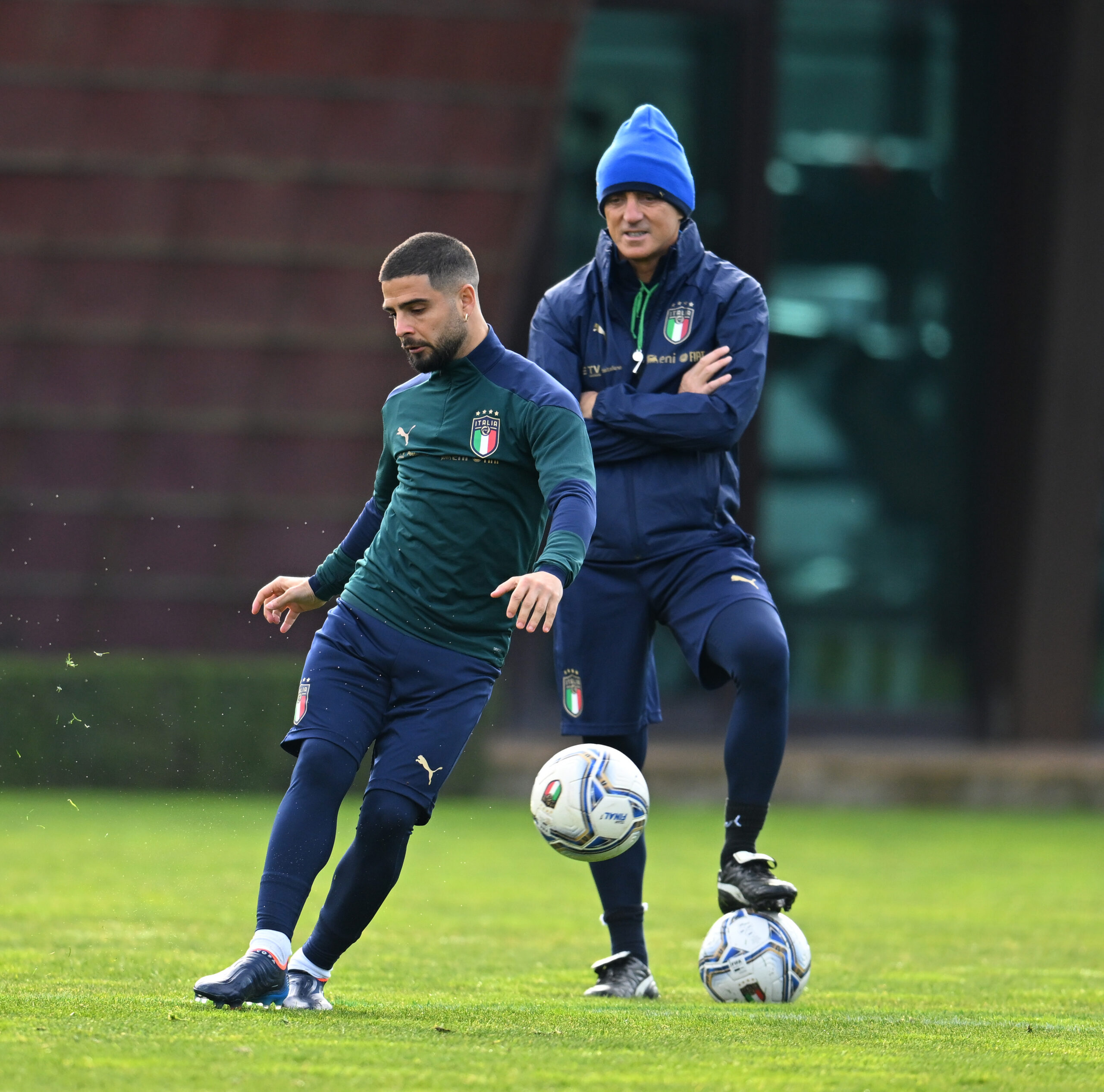 Lorenzo Insigne e Roberto Mancini