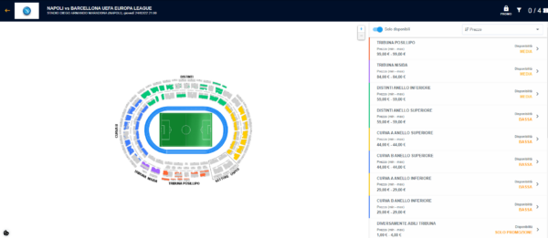 Biglietti Napoli Barcellona