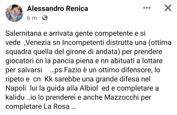 Renica Salernitana, Fazio