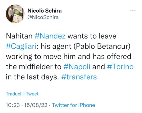 Nandez Napoli Cagliari