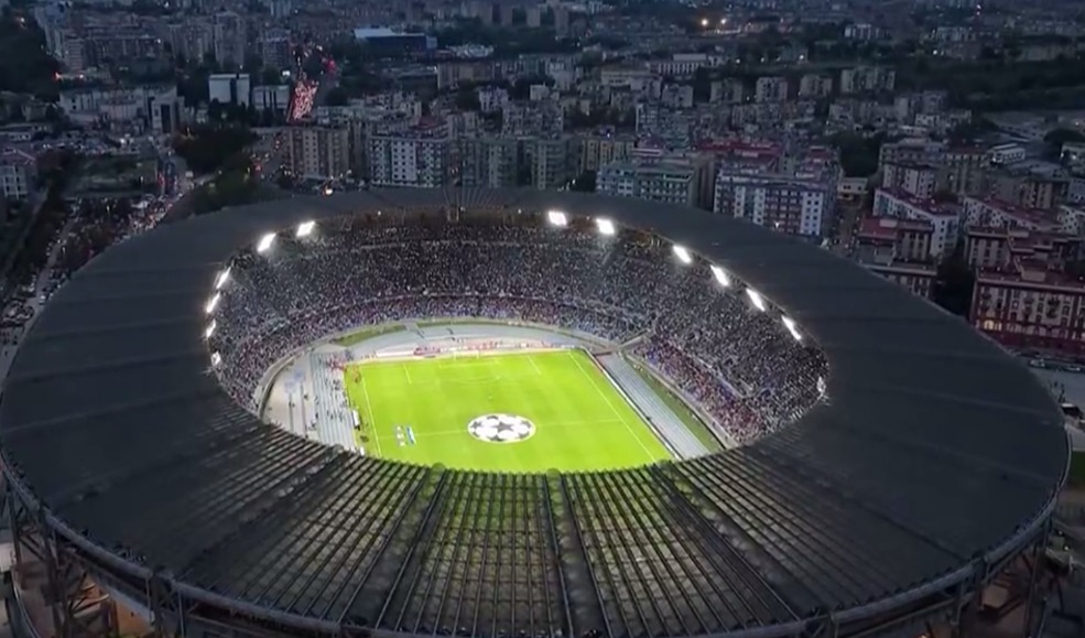 Stadio Maradona allestito per la Champions League