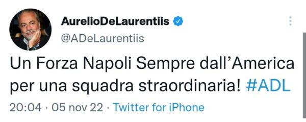 de laurentiis napoli tweet