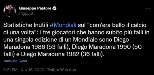 Maradona Statistica Mondiale