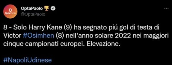 Tweet Osimhen Napoli Kane