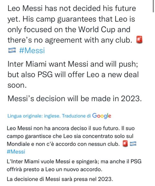 “Messi all’Inter Miami”, ma l’esperto di mercato svela quando arriverà la decisione!
