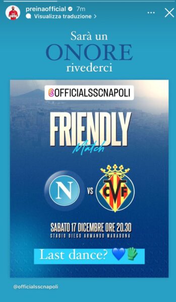 Reina, storia, Napoli-Villarreal