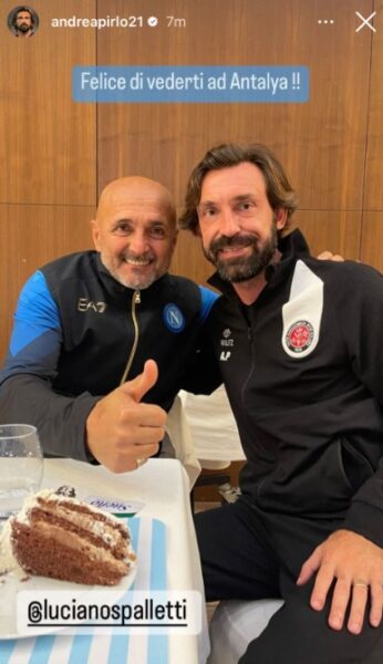 Spalletti e Pirlo a cena insieme durante il ritiro invernale del Napoli ad Antalya