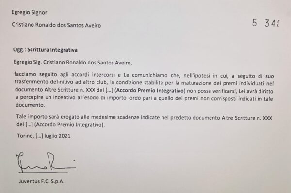 Carta Ronaldo Corriere della Sera