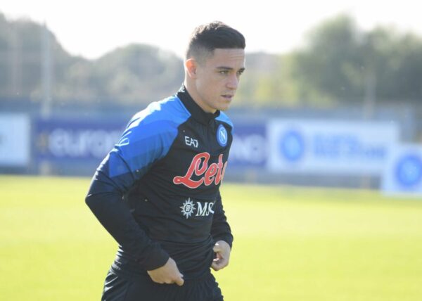 Napoli, Giacomo Raspadori in allenamento al Konami Training Center di Castel Votlruno