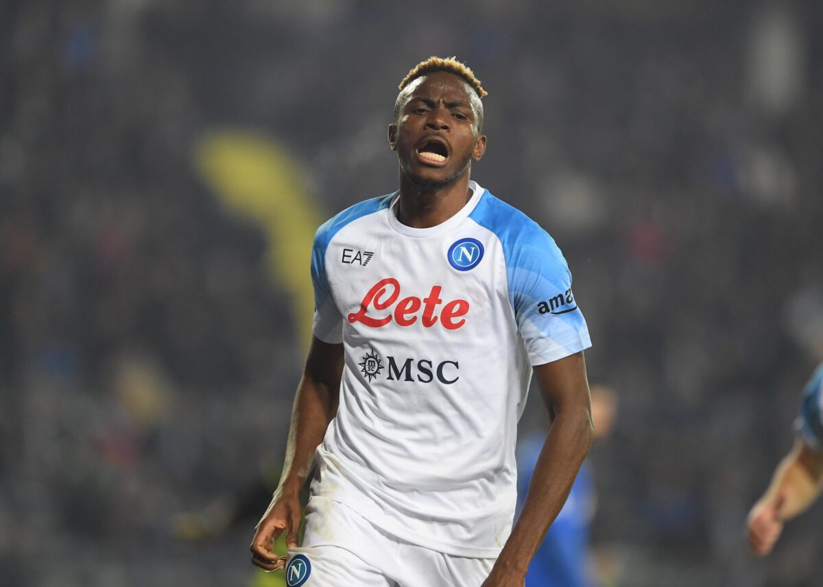 Osimhen in campo con il Napoli nella partita contro l'Empoli