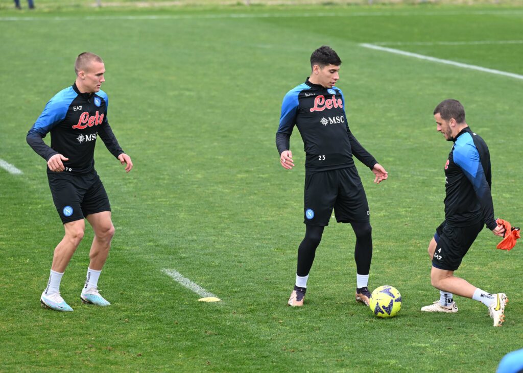 Ostigard Olivera Demme allenamento Napoli