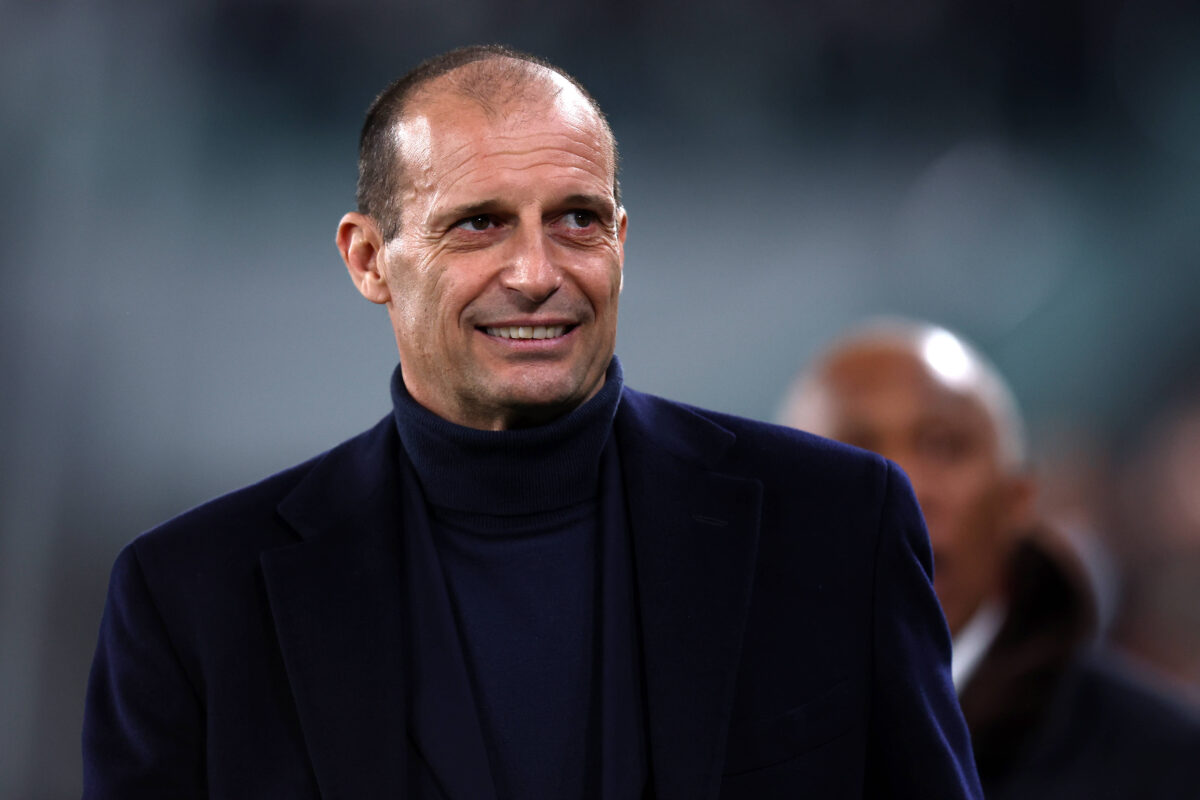 Max Allegri sorride nel corso di Juve Nantes di Europa League