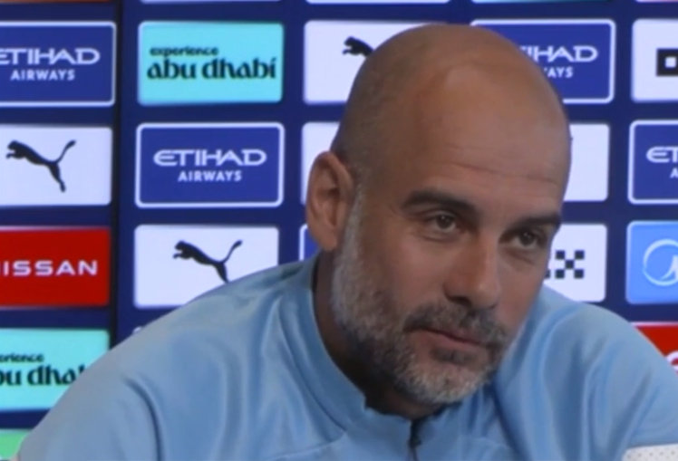 Pep Guardiola parla in conferenza stampa