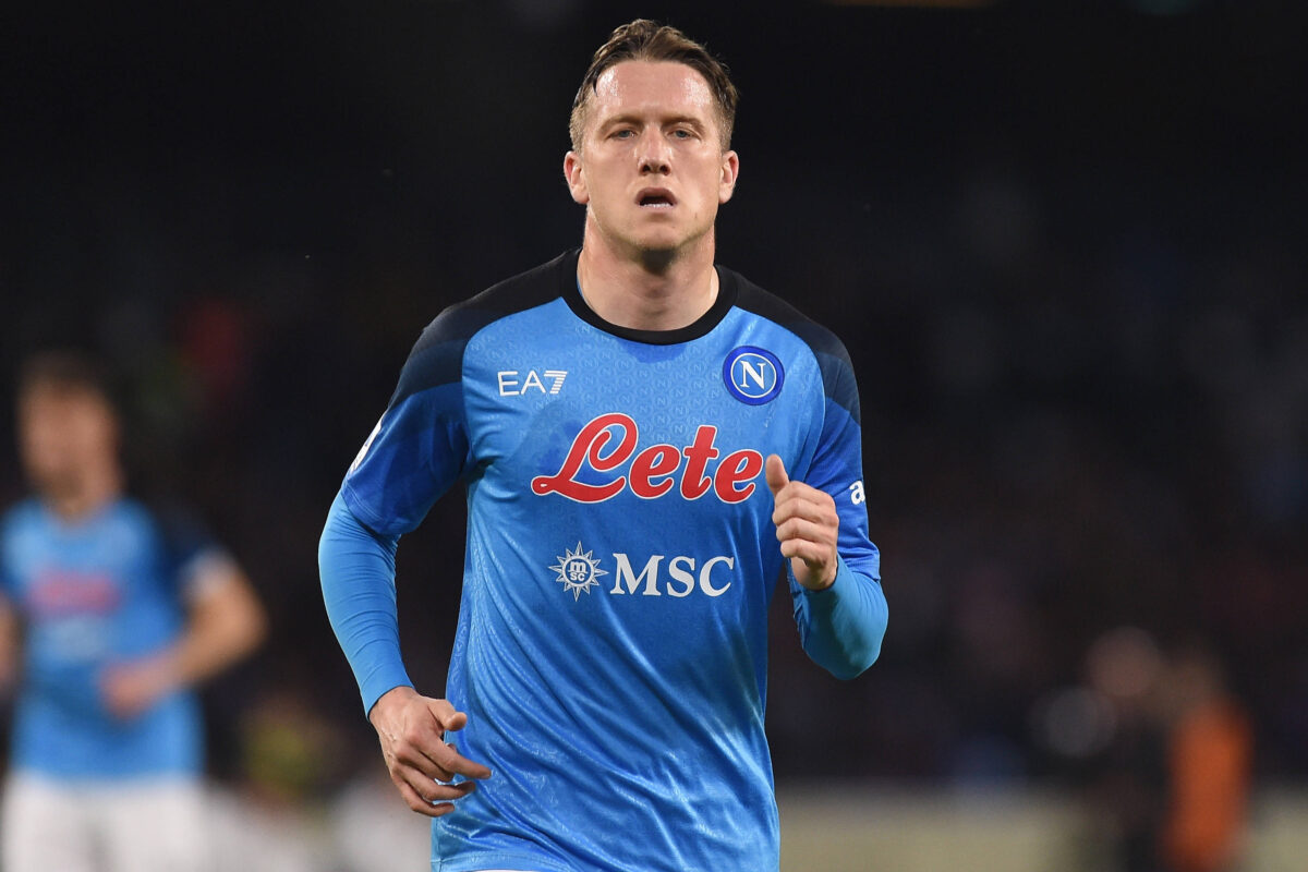 Zielnski in campo durante Napoli-Milan