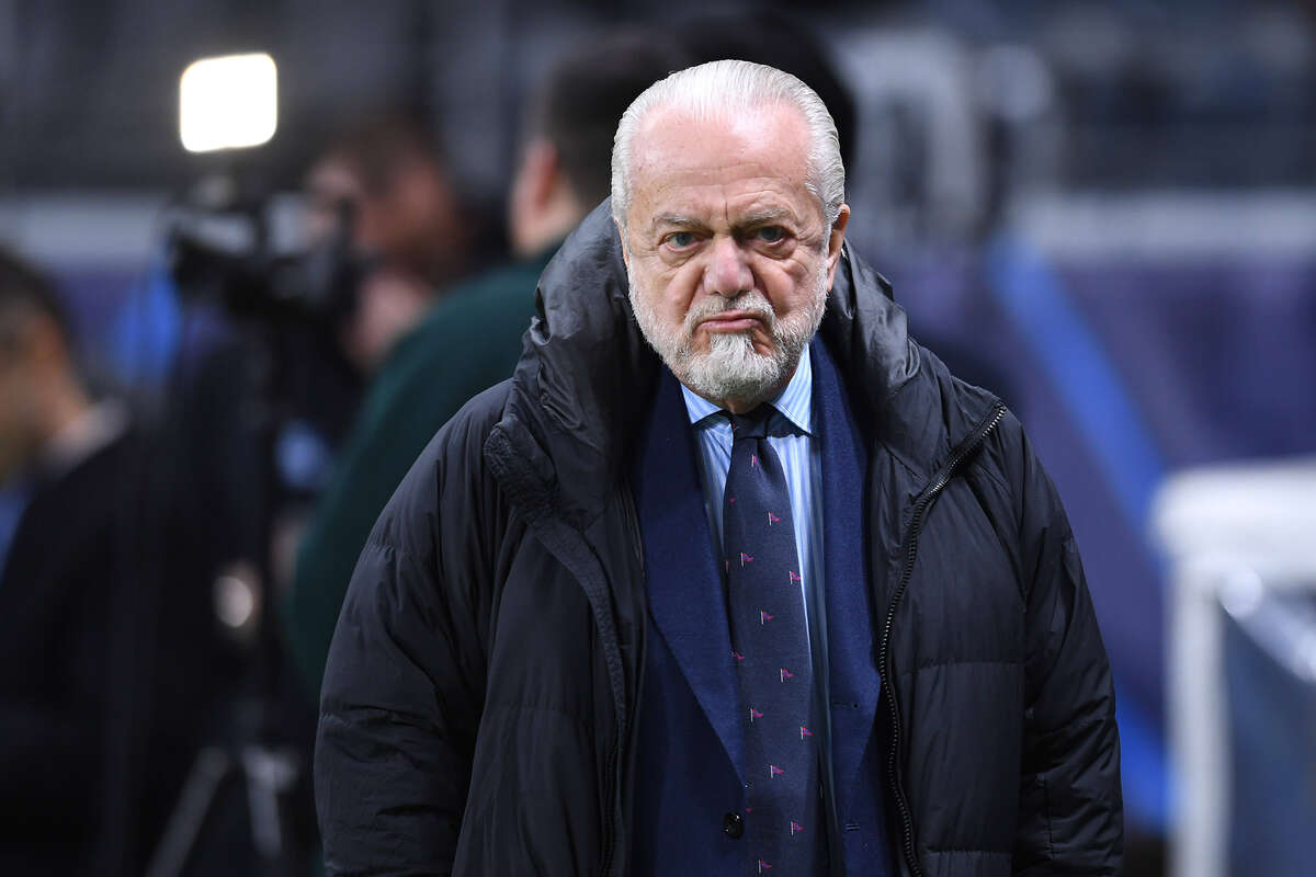 Aurelio De Laurentiis nel pre partita di Eintracht Napoli