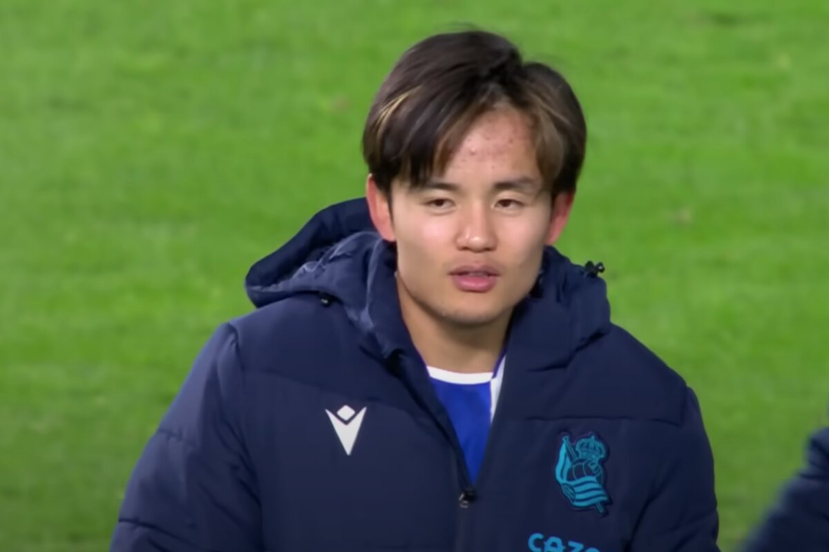 Takefusa Kubo al termine di una partita della Real Sociedad