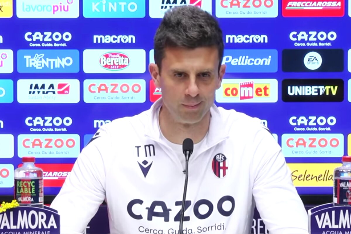 Thiago Motta parla in conferenza stampa dopo la gara di campionato tra Bologna e Napoli