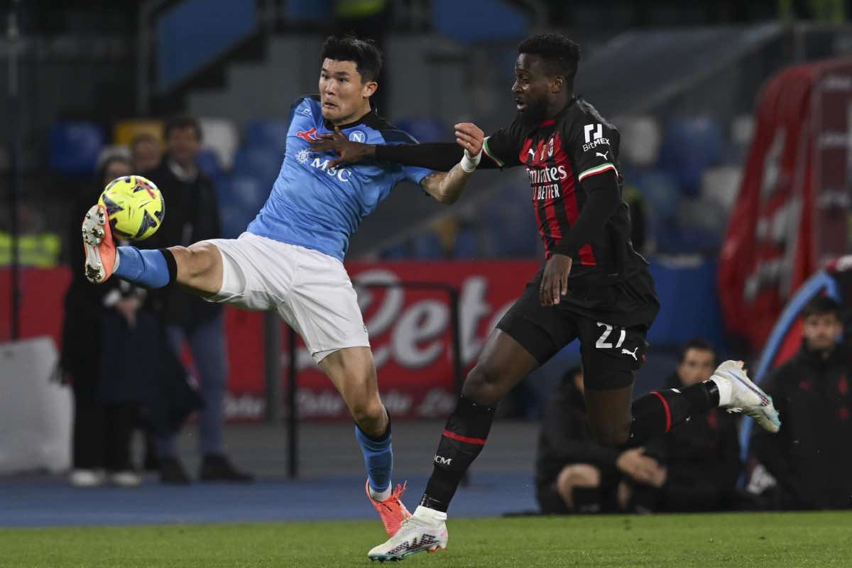Kim in campo durante Napoli-Milan