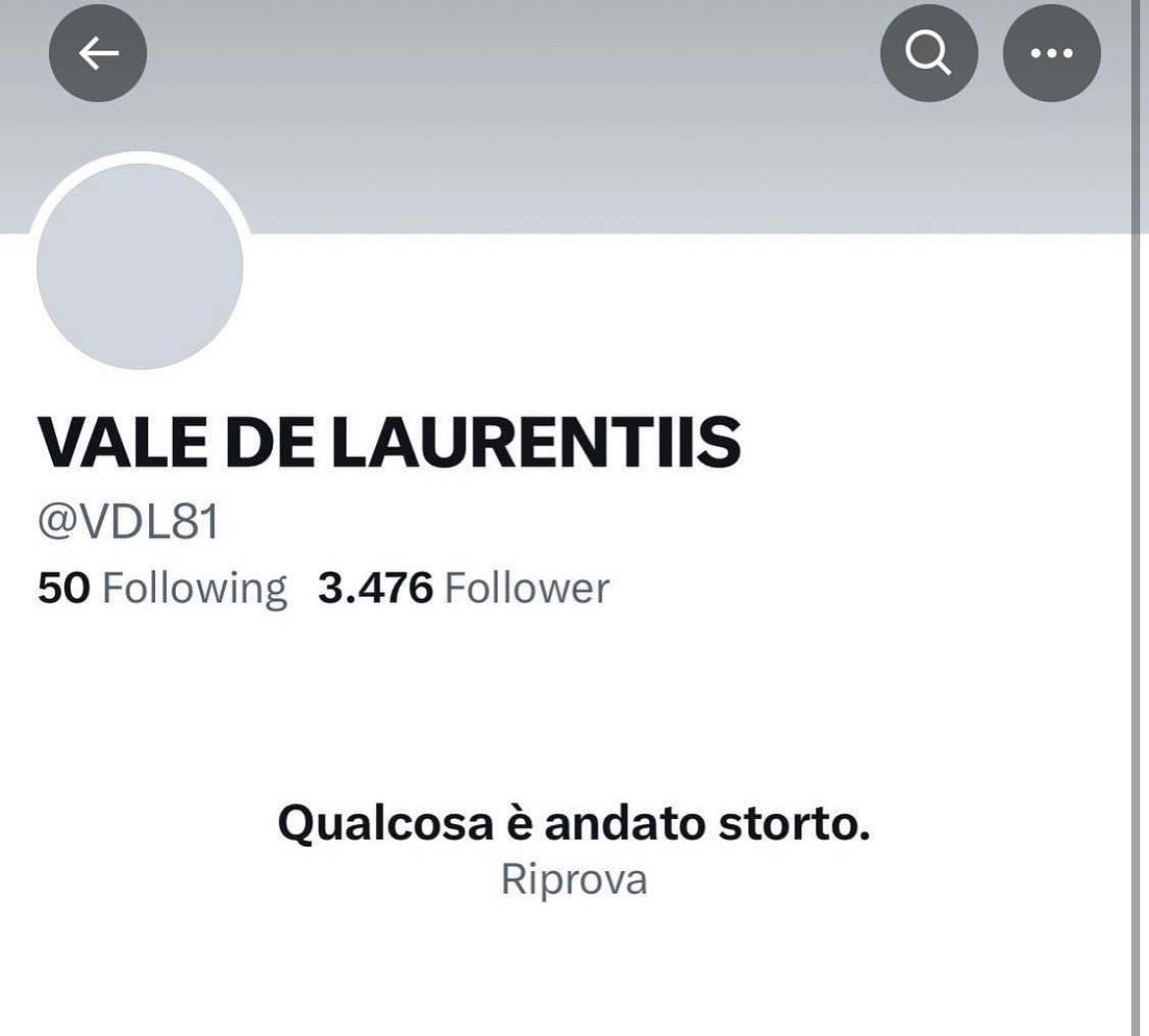 Valentina De Laurentiis si cancella da Twitter (X)