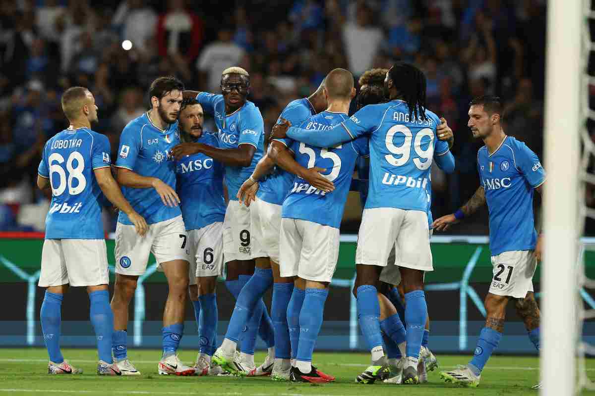 Napoli dopo il gol all'Udinese