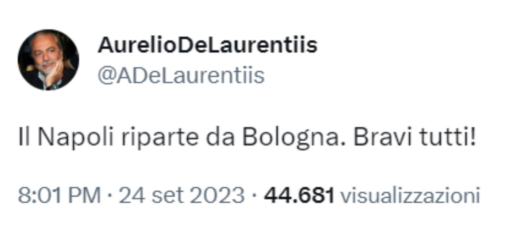 Il commento alla partita di De Laurentiis stupisce tutti