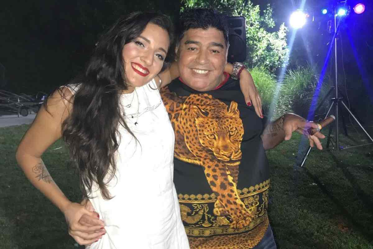 Jana Maradona con il papà Diego