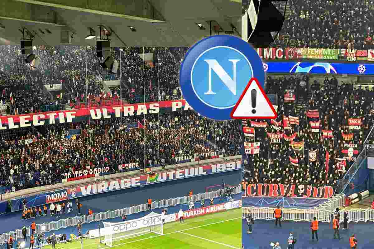 Cori contro Napoli, la reazione dei tifosi del PSG