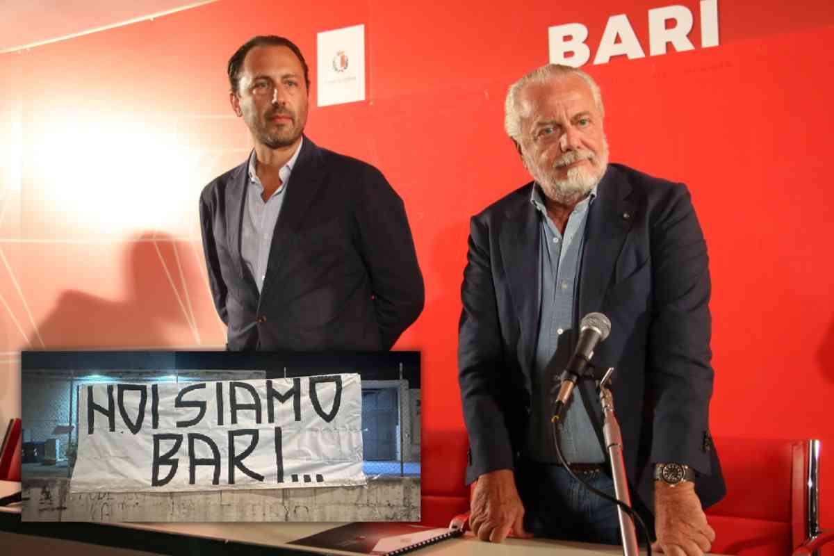 Striscioni a Bari contro De Laurentiis