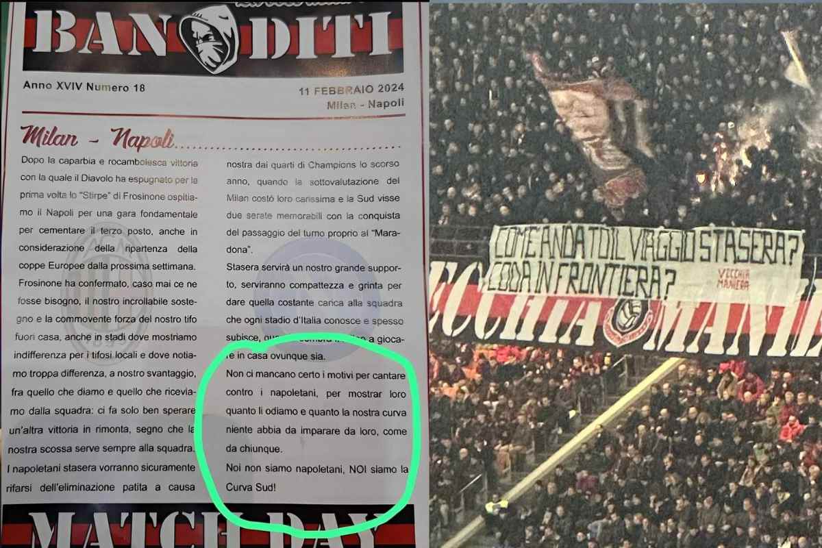 Milan Napoli, gli Ultras rivendicano l'odio verso Napoli