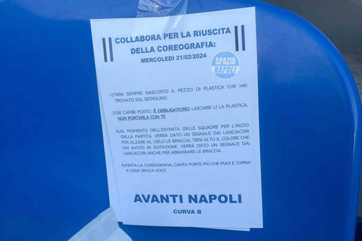 La Curva B prepara la coreografia per Napoli-Barcellona