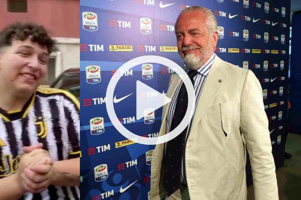 De Laurentiis show, tifoso della Juventus gli chiede una foto: da non credere cosa succede (VIDEO)