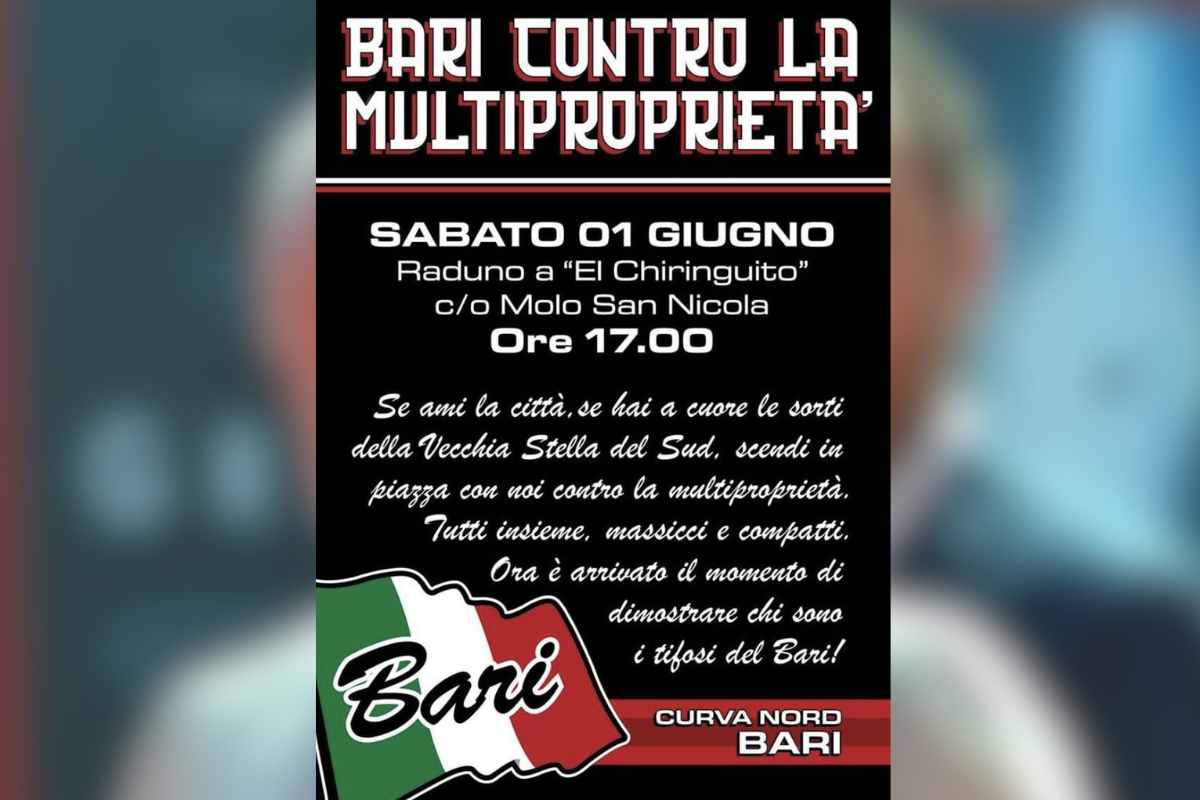 Protesta Tifosi Bari contro De Laurentiis