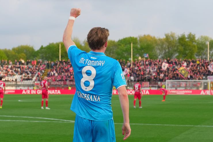 McTominay esulta dopo il gol al Monza