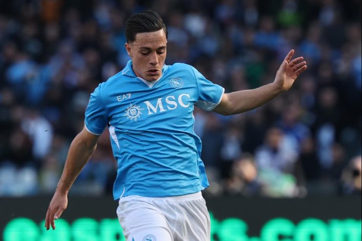 Raspadori in campo con il Napoli 