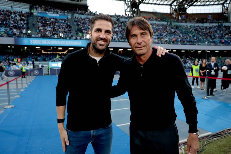 Cesc Fabregas e Conte al Maradona di Napoli