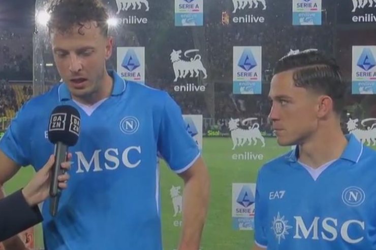 Rrahmani e Raspadori dopo Lecce-Napoli