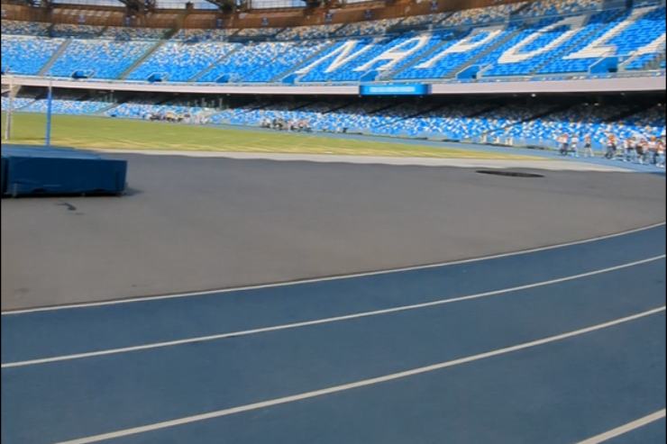 La pista d'atletica dello stadio Maradona