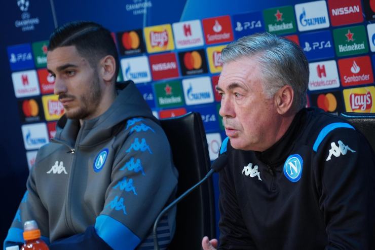 Alex Meret e Carlo Ancelotti