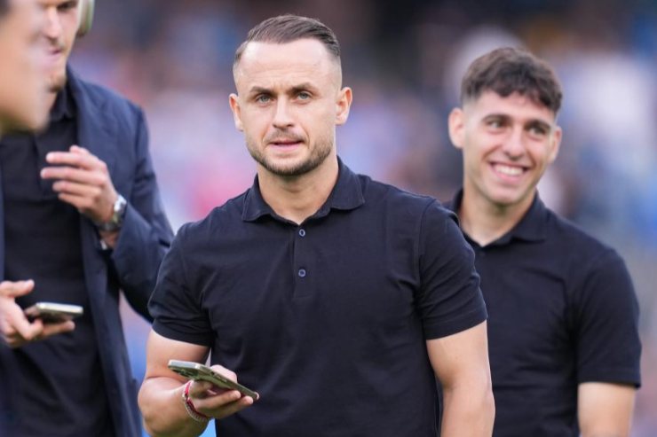 Lobotka durante il pre-partita