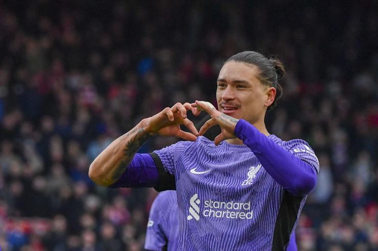 Darwin Nunez dopo un gol 